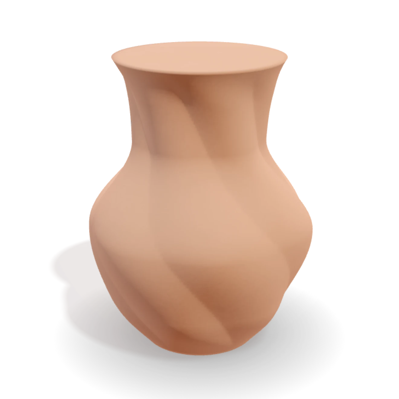 A vessel with a roped surface, rendered in fired clay