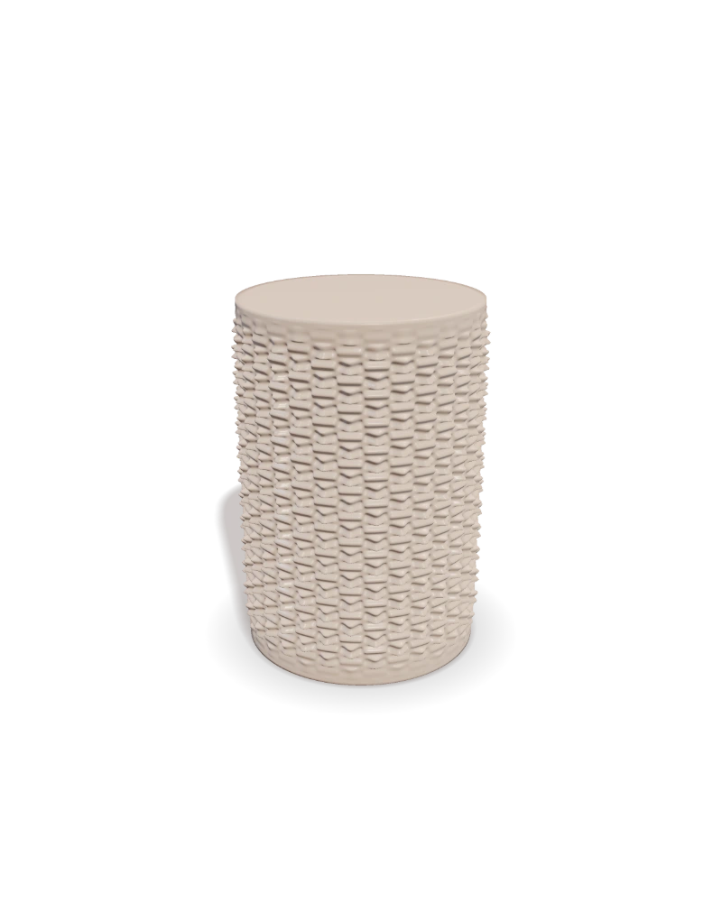 A column wrapped in a woven relief